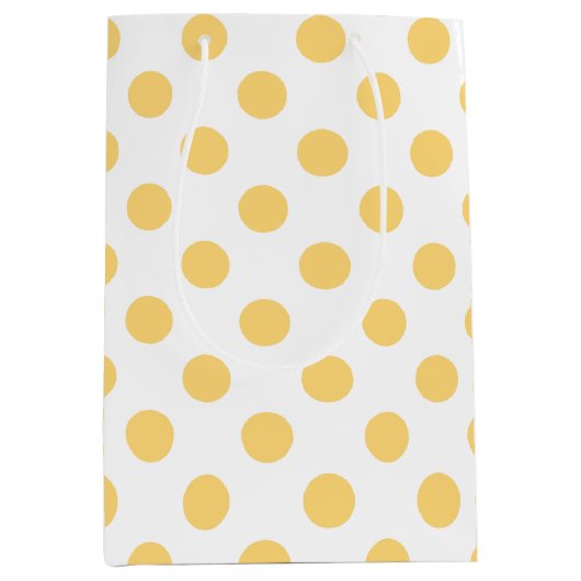 Gele polkadots medium cadeauzakje (Voorkant)