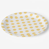 Gele polkadots papieren bordje (Gekanteld)