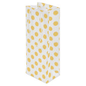 Gele polkadots wijn cadeautas (Achterkant Gekanteld)