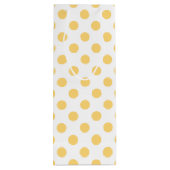 Gele polkadots wijn cadeautas (Achterkant)