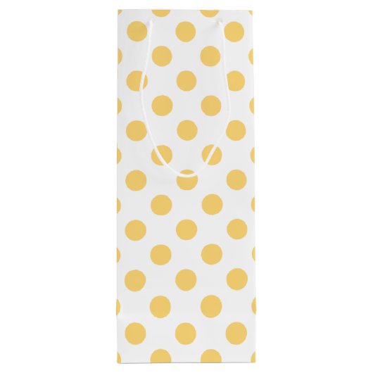 Gele polkadots wijn cadeautas (Achterkant)