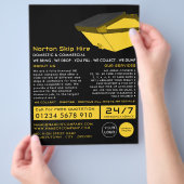 Gele pomp, Skip/Dumpster Company Adverteren Flyer (Hand)
