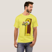 Gele ponta-vuurvogel uit de jaren zeventig t-shirt (Voorkant volledig)