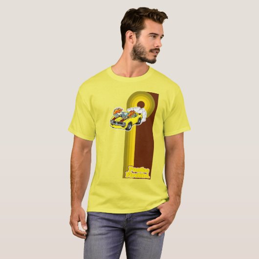 Gele ponta-vuurvogel uit de jaren zeventig t-shirt (Voorkant volledig)