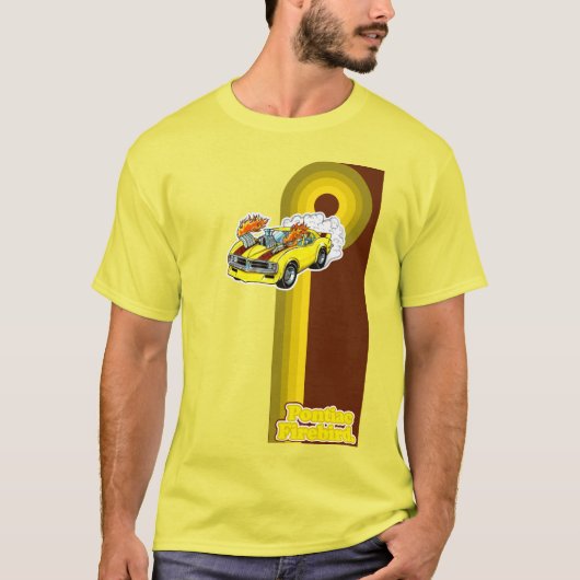 Gele ponta-vuurvogel uit de jaren zeventig t-shirt (Voorkant)