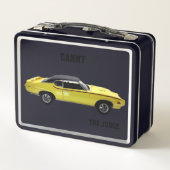 Gele Pontiac GTO - rechter Metal Lunch Box (Achterkant)