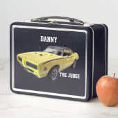 Gele Pontiac GTO - rechter Metal Lunch Box (In situ)