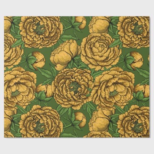 Gele pony bouquet cadeaupapier (Vlak)