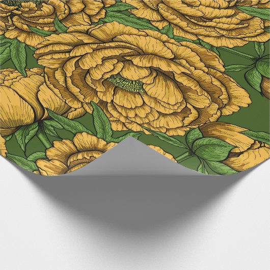 Gele pony bouquet cadeaupapier (Hoek)