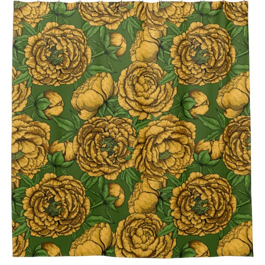 Gele pony bouquet douchegordijn (Voorkant)