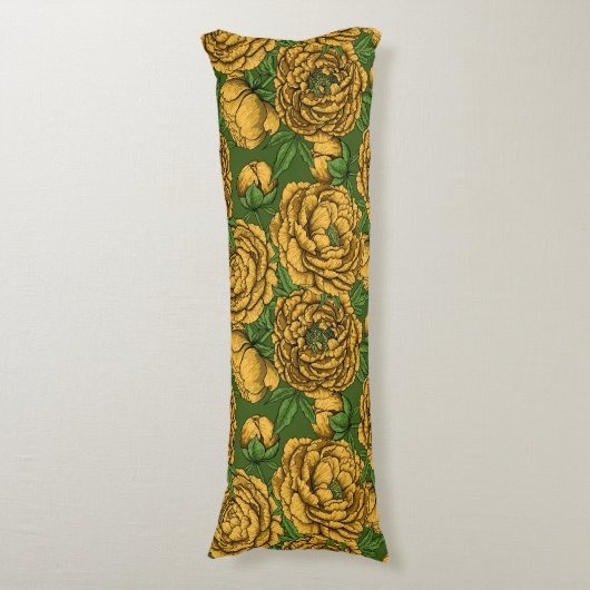 Gele pony bouquet lichaamskussen (Voorkant Verticaal)