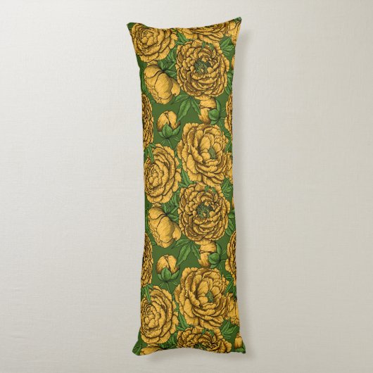 Gele pony bouquet lichaamskussen (Achterkant (Verticaal))