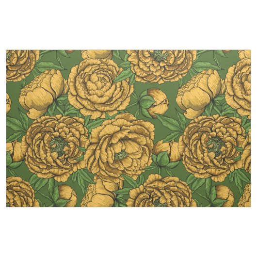 Gele pony bouquet stof (Fat Quarter)