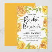 Gele pony en Roos Floral Wreath Bridal Brunch Kaart (Voorkant / Achterkant)