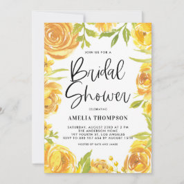 Gele pony en Roos Floral Wreath Vrijgezellenfeest Kaart