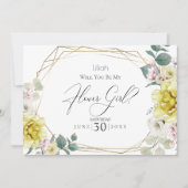 Gele pony Flowers word Mijn Bloemenmeisje Kaart (Voorkant)