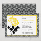 Gele pony met Black Damask Vrijgezellenfeest Kaart (Voorkant / Achterkant)