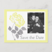 Gele pony op White Save the Date Briefkaart (Voorkant)