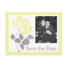 Gele pony op White Save the Date Briefkaart
