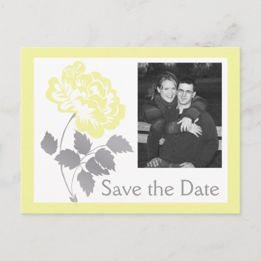 Gele pony op White Save the Date Briefkaart (Voorkant)