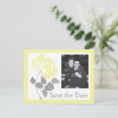Gele pony op White Save the Date Briefkaart (Staand voorkant)