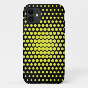 Gele pooldots op zwart Case-Mate iPhone case