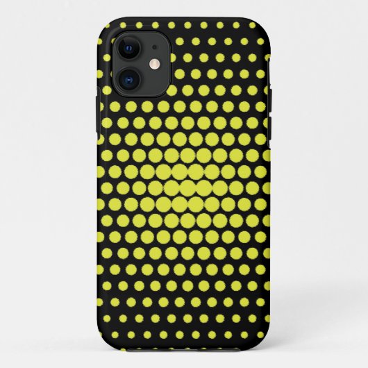 Gele pooldots op zwart Case-Mate iPhone case (Achterkant)