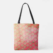 Gele Poolse stippen, rood en groen met monogram Tote Bag (Achterkant)