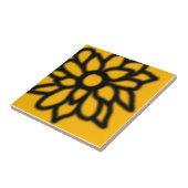 Gele Pop Art Bloemtegel Tegeltje (Zijkant)