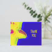 Gele Pop Art narcis Dank u Briefkaart (Staand voorkant)