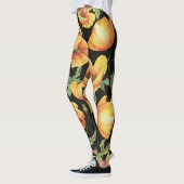 Gele Poppy Waterverf bloemenpatroon Leggings (Links)