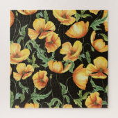 Gele Poppy Waterverf bloemenpatroon Legpuzzel (Verticaal)