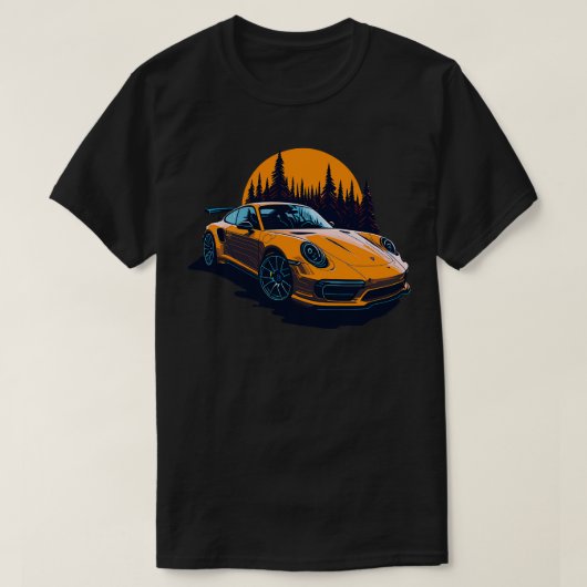 Gele Porsche 911 turbo s T-shirt (Design voorkant)