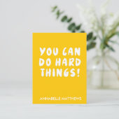 Gele positieve Inspirerend prijsopgave Briefkaart (Staand voorkant)