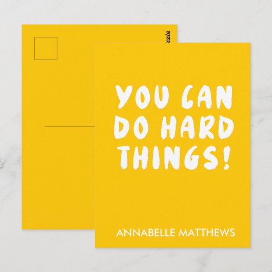 Gele positieve Inspirerend prijsopgave Briefkaart (Voorkant / Achterkant)