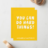 Gele positieve Inspirerend prijsopgave Notitiekaartje (Voorkant / Achterkant in situ)