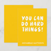 Gele positieve Inspirerend prijsopgave Notitiekaartje (Voorkant / Achterkant)