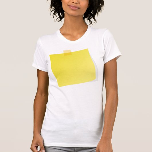 Gele Post it Note Weomens T-Shirt (Voorkant)