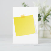 Gele Post It Notitie Uitnodigingen (Staand voorkant)