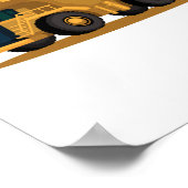 gele poster met bouwvoertuig vrachtwagen (Hoek)