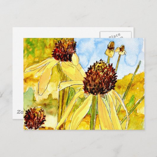 gele postkaarten met conefloerfunctie (Voorkant / Achterkant)