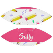 Gele potloden en schubbels op wit american football (Panelen)