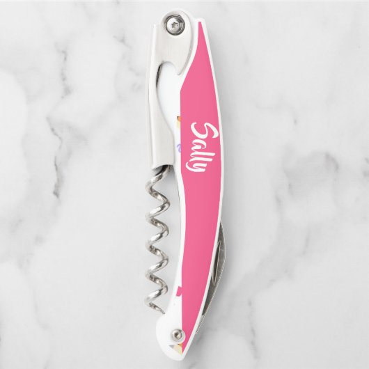 Gele potloden en schubbels op wit kurkentrekker (Voorkant)