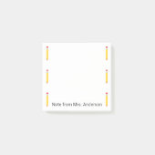 Gele potlood Boarder Personaliseren Post-it® Notes (Voorkant)