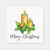 Gele pretkerst en vrolijk nieuwjaar luiers servet (Voorkant)