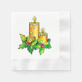 Gele prettige kerst en gelukkig nieuwjaar servet