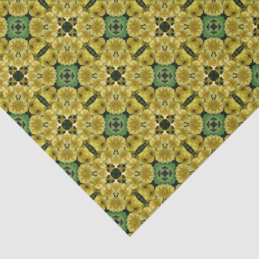 Gele primrose Abstract patroonontkoppeling Tissuepapier (Detail)
