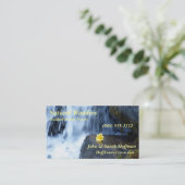 Gele primrose bij Waterfall Visitekaartje (Staand voorkant)