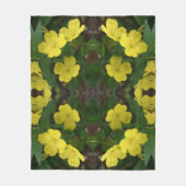Gele Primrose Bloemen Abstract Fleece Deken (Voorkant)