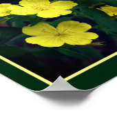 Gele Primrose Bloemen Abstract Poster (Hoek)